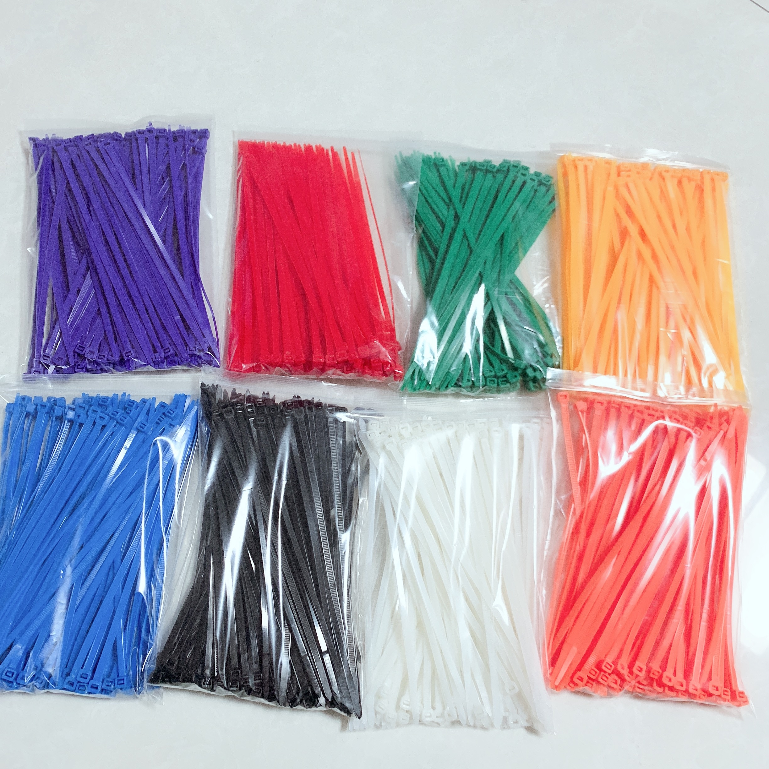 100Pcs 4x200mm Self-locking Nylon Cable Ties Plastic Wire Zip Binding Wrap Straps 3.5*200mm Mix 8 Colorwidth 3.5mm SGS Certified