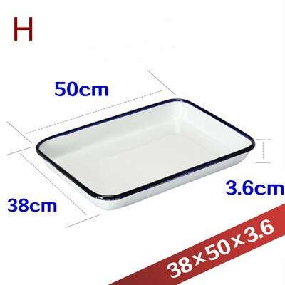 Enamel tray, white thickened enamel square plate, disinfection tray and laboratory tray. 2 pieces 1 / pack.