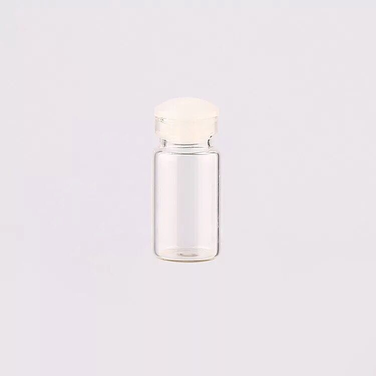 5 stuks 1ml Mini Clear Glazen Fles Wensen Fles Flesjes Lege Glazen Potten Met Plastic/Kurk Bruiloften wish Party Gunsten: white  Silicone