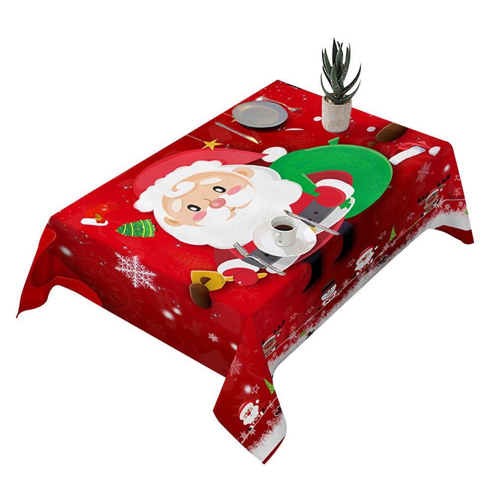 Christmas Table Cover Rectangular Christmas Collection Tablecloth With Cute Santa Oil-Proof And Waterproof For Home Decorat: tablecloth 140x140