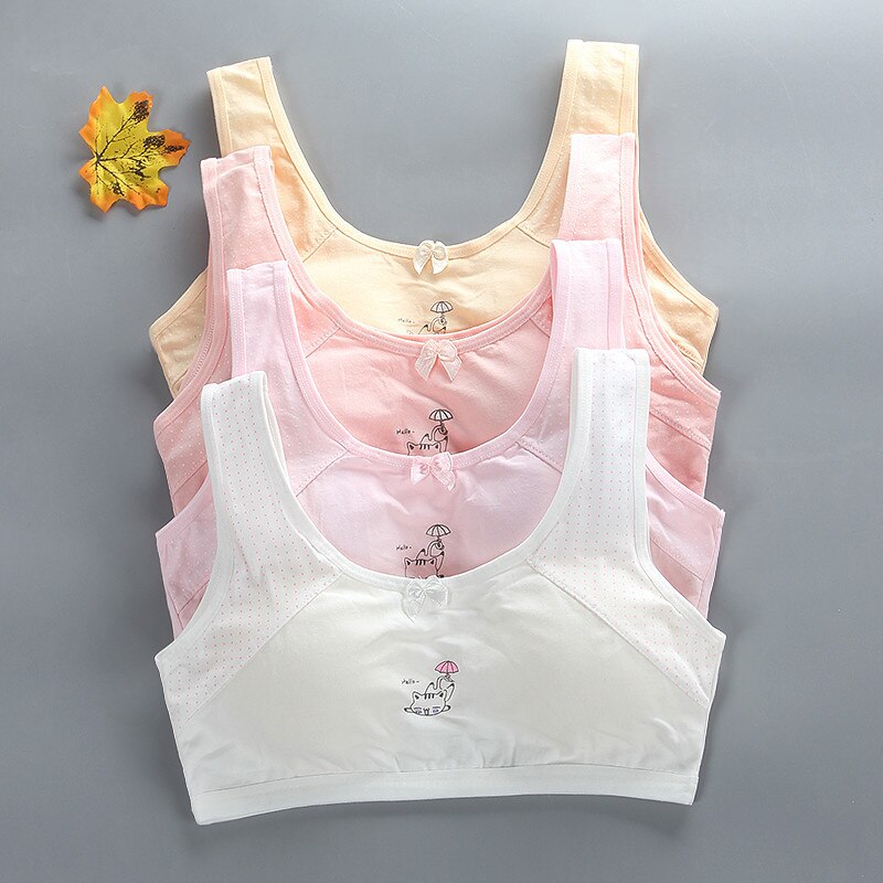 4pc/lot arrived Wrap bust cotton candy Vest young Girls students teenagers Underwear children: MULTI