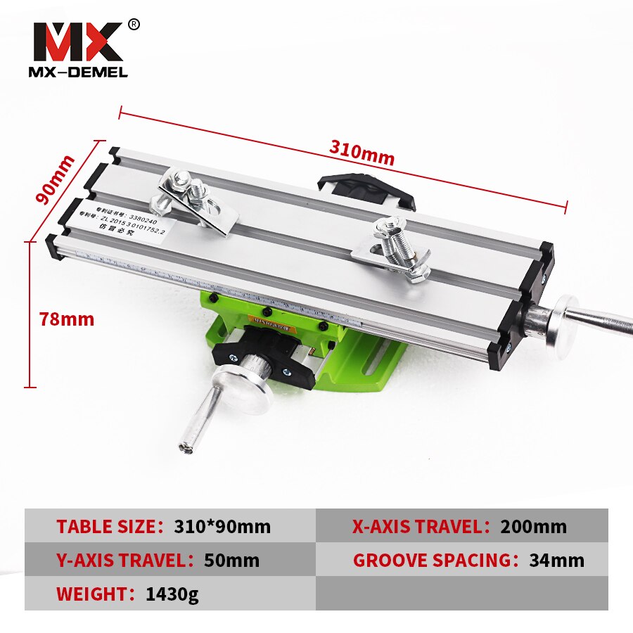 Miniature Precision Multifunction Milling Machine Bench Drill Vise Fixture Worktable X Y-Axis Adjustment Coordinate Table Drill