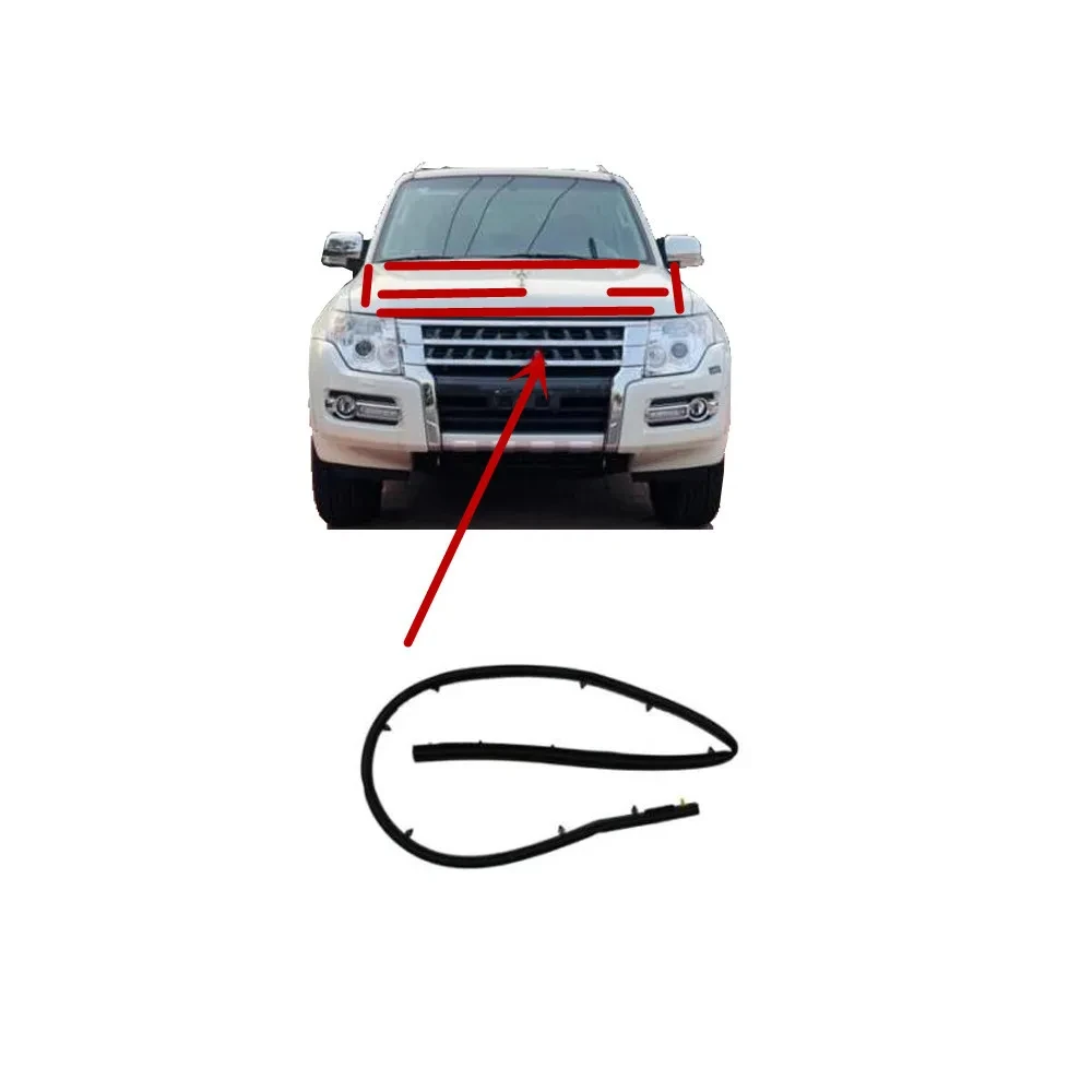 1 Pcs Hood Rubber Seal for Pajero 4th 5902A016 V90 Bonnet Strip for Montero Weatherstrip for Shogun V80 2007 Not for Diesel