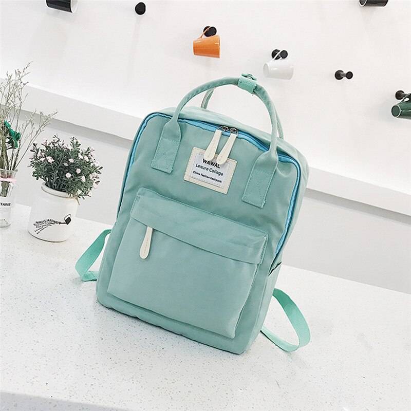 Mode Vrouwen Canvas Rugzakken Canvas Draagbare Schoudertas Waterdichte Schooltassen Voor Tieners Meisjes Patchwork Rugzak: GN