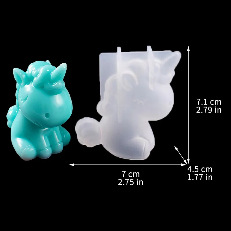 3D Geometric Silicone Unicorn Cat Deer Bear Mold Soap Candle Make Clay Plaster Resin Craft Mould Cake Decor Baking Tool: Chocolate