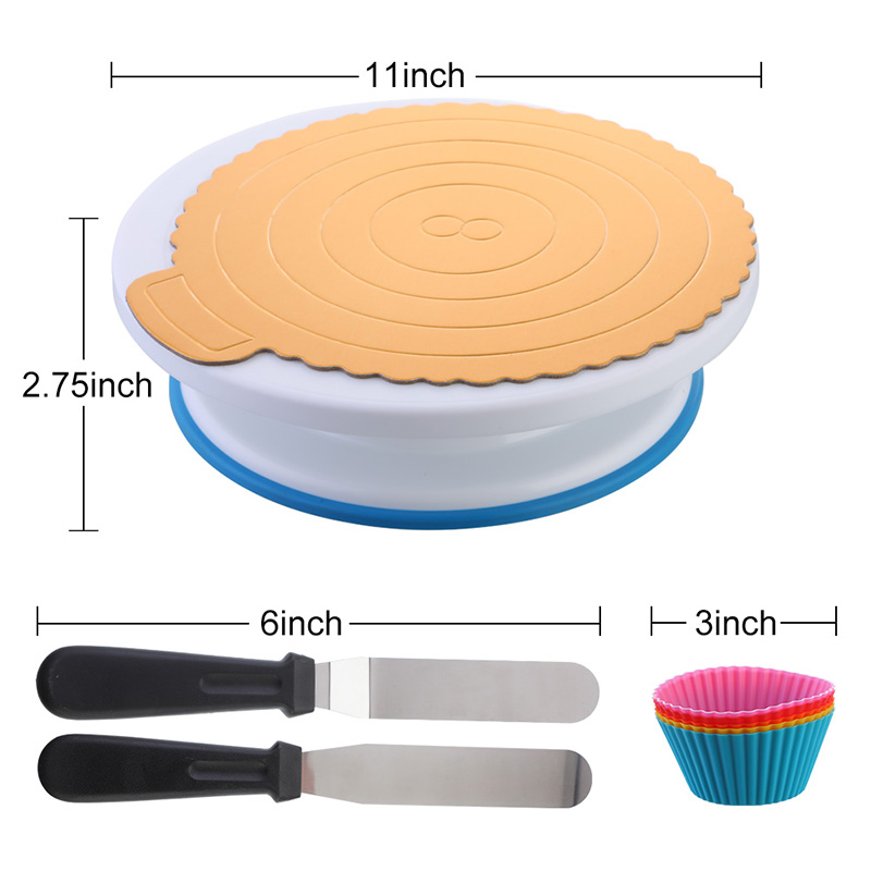 108 stk/sæt kage dekorationsværktøj cupcake dekorationssæt bageartikler roterende drejeskive stativ sprøjteposer bageværktøj