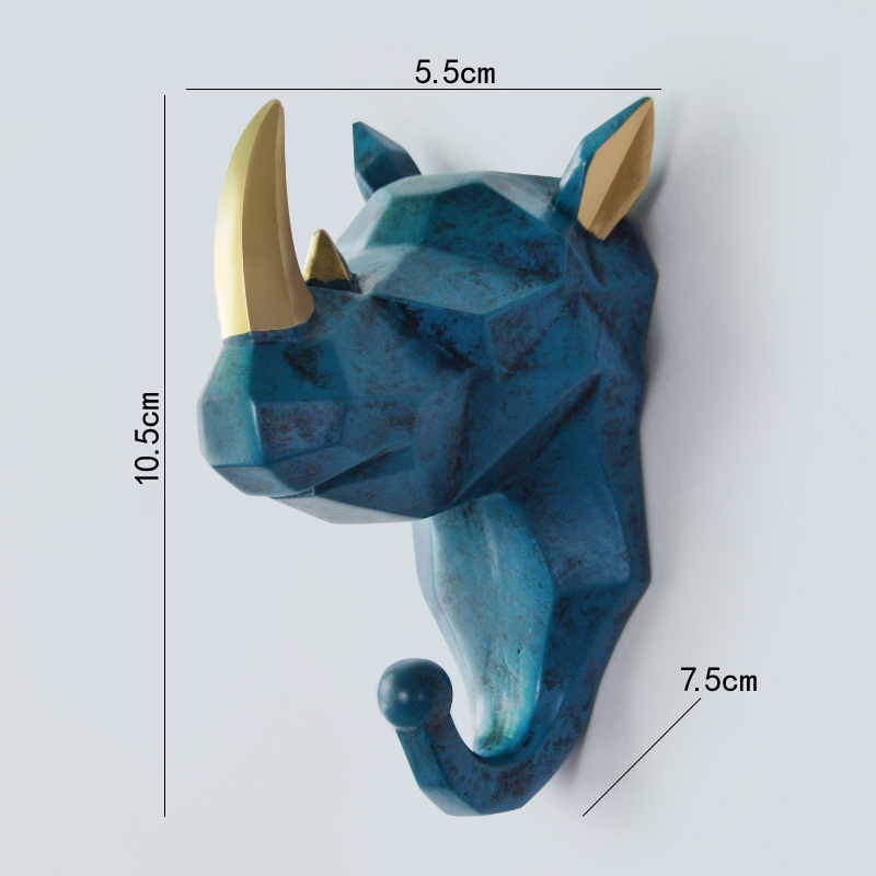 Mode Diervormige Haken Herten Herten Neushoorn Paard Giraffe Olifant Hoofd Muurhanger Jas voor Hoed Haak Rack Houder Home Decor: Paars