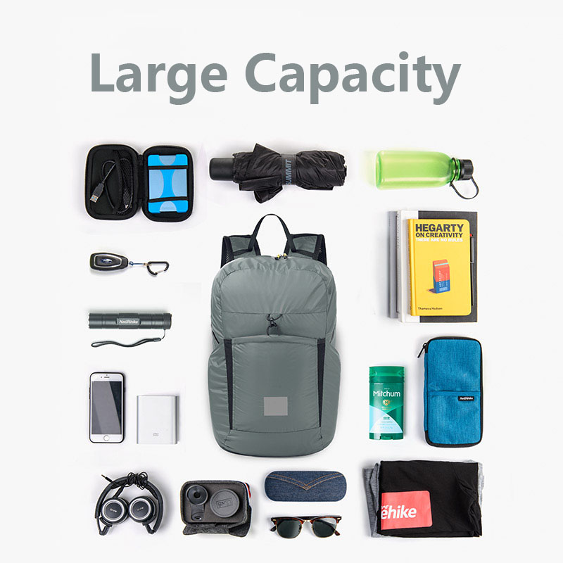 Naturehike-mochila plegable de silicona, bolsa impermeable portátil ligera, al aire libre para acampar, senderismo, bolsas de piel de hombro, 18l, 22L