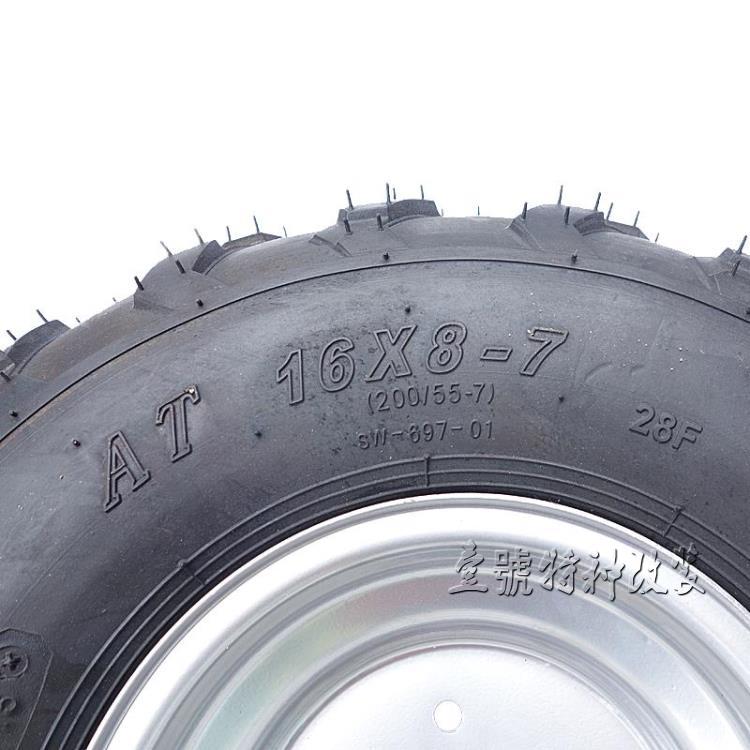 thumbnail image 2 of Aluminum Alloy Wheel Rim 16x8.00-7 7 Inch Black 3 Hole Heavy 2 of 12