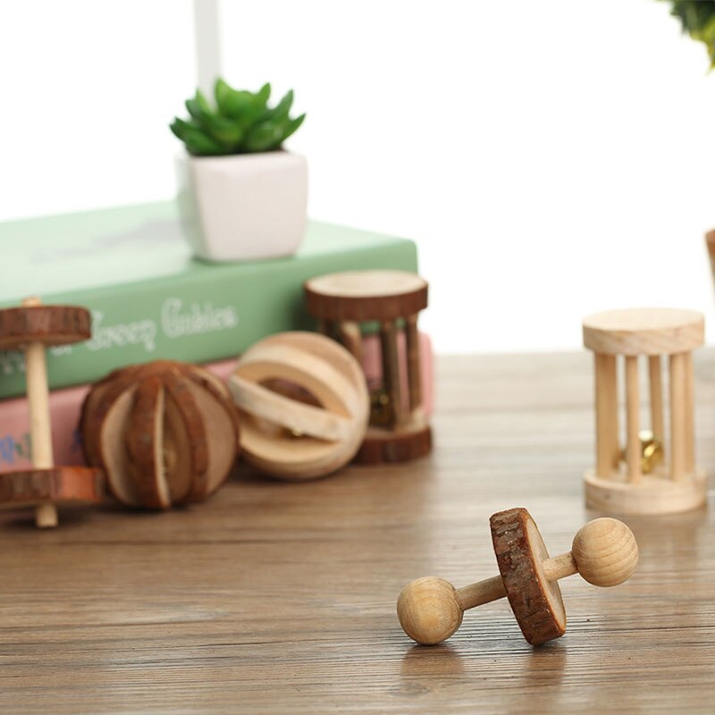 1PC Pet Toys Wooden Small Pets Play Toys Hamster Chew Toys Wooden Molar Toys for Chinchilla Bird Rabbits Pet Accessories