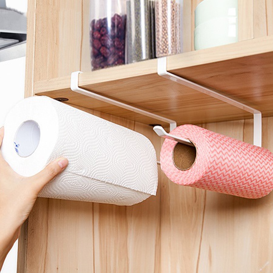 Hushållspappershållare järnpapper rullhanddukar förvaringsställ skåp hängande hylla badarrangörer solid hängare