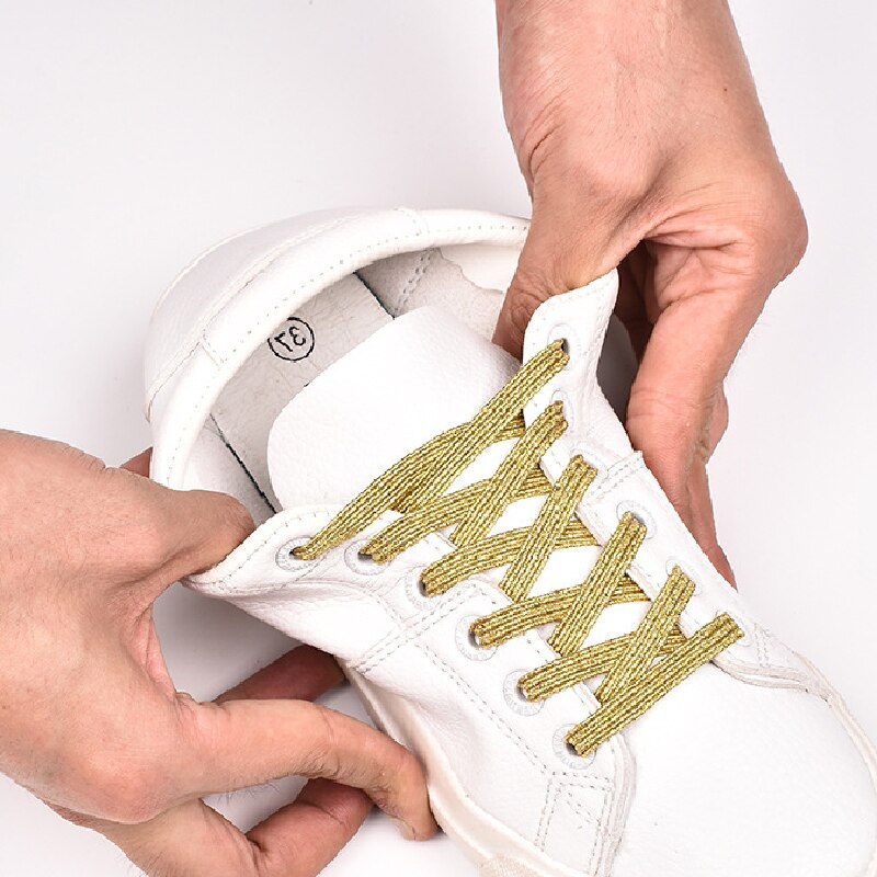 Fargerike skinnende skolisser unisex 105cm raske uten knytesko blonder barn barn spenne skolisser stretch late skolisser