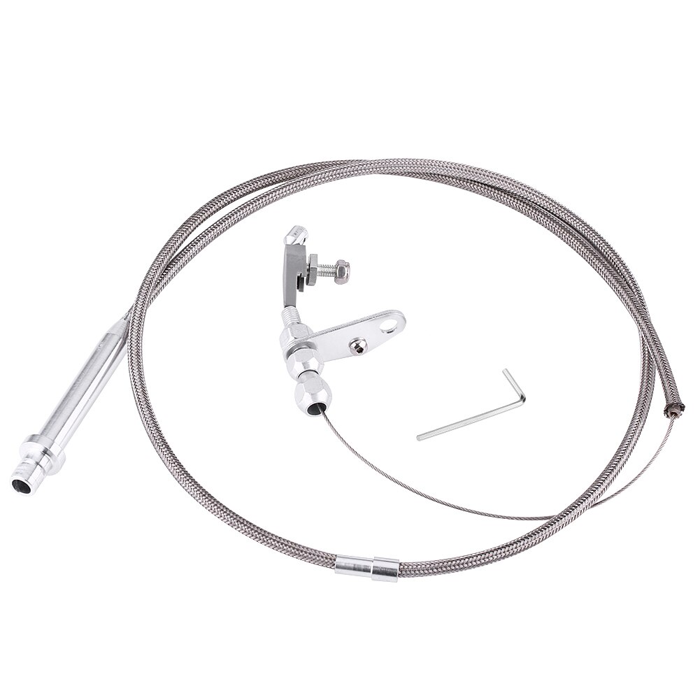 For Chevy TH350 Stainless Steel Braided Transmission Kick Down Cable Detent Kickdown Fit for GM 350 TH350 Transmissions