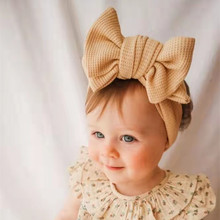Diadema con lazo grande para bebé, diadema ancha elástica de Color sólido, cinta para el pelo para niña recién nacida, turbante, accesorios para el cabello, para la cabeza