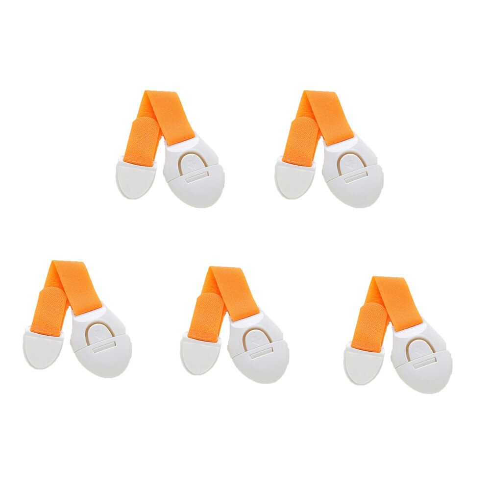 5pcs Child Cabinet Door Lock Cupboard Toilet Safety Care Lock Refrigerator Drawer Plastic Lock Baby Protection Security Products: Orange