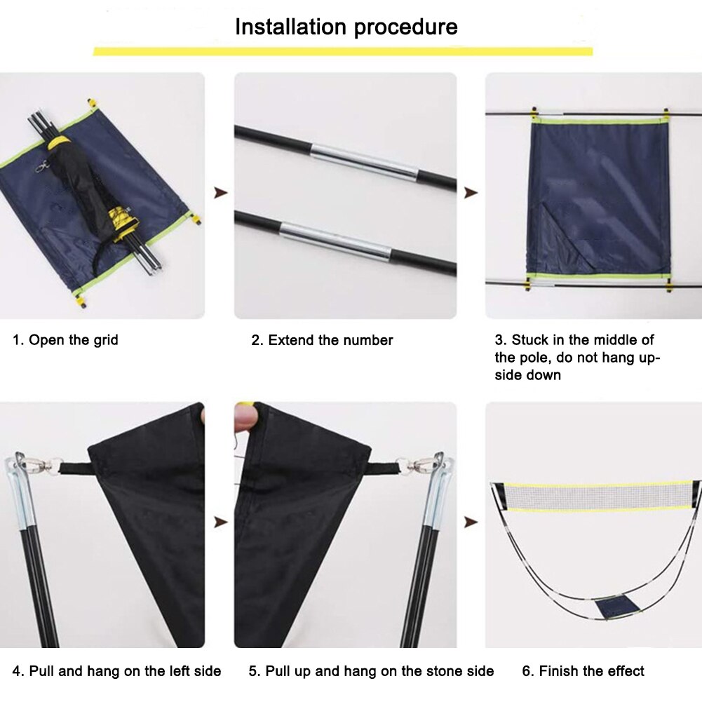 Filet de jeu d'entraînement de Badminton Standard d'intérieur extérieur portatif de 300cm avec le filet pliable portatif de Badminton de support facile à se réunir