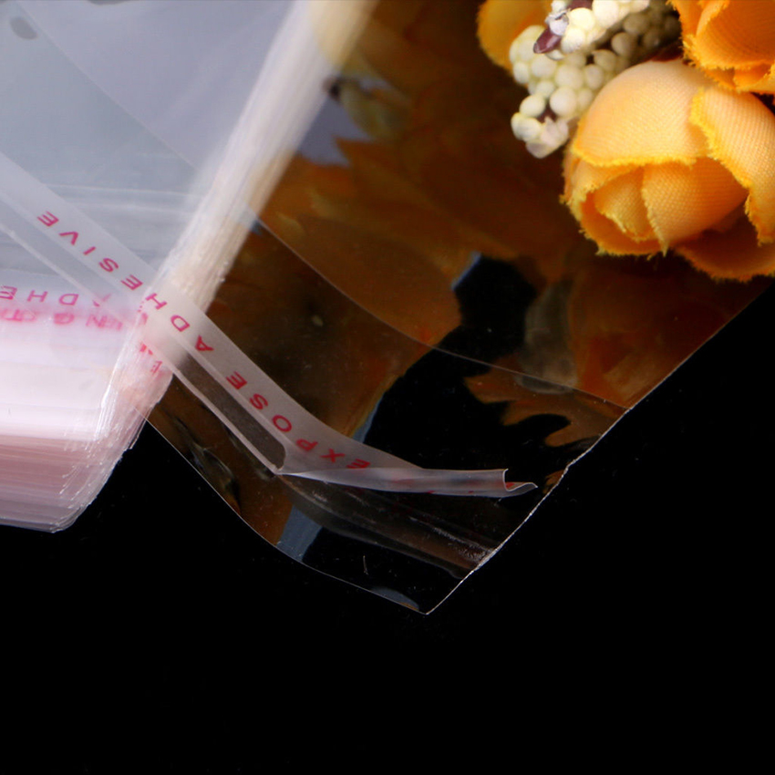 100pcs Plastic Thick Clear Transparent OPP Self Adhesive Seal Bag Resealable Poly Bags Bakery Cookie Cards Making OPP Bag