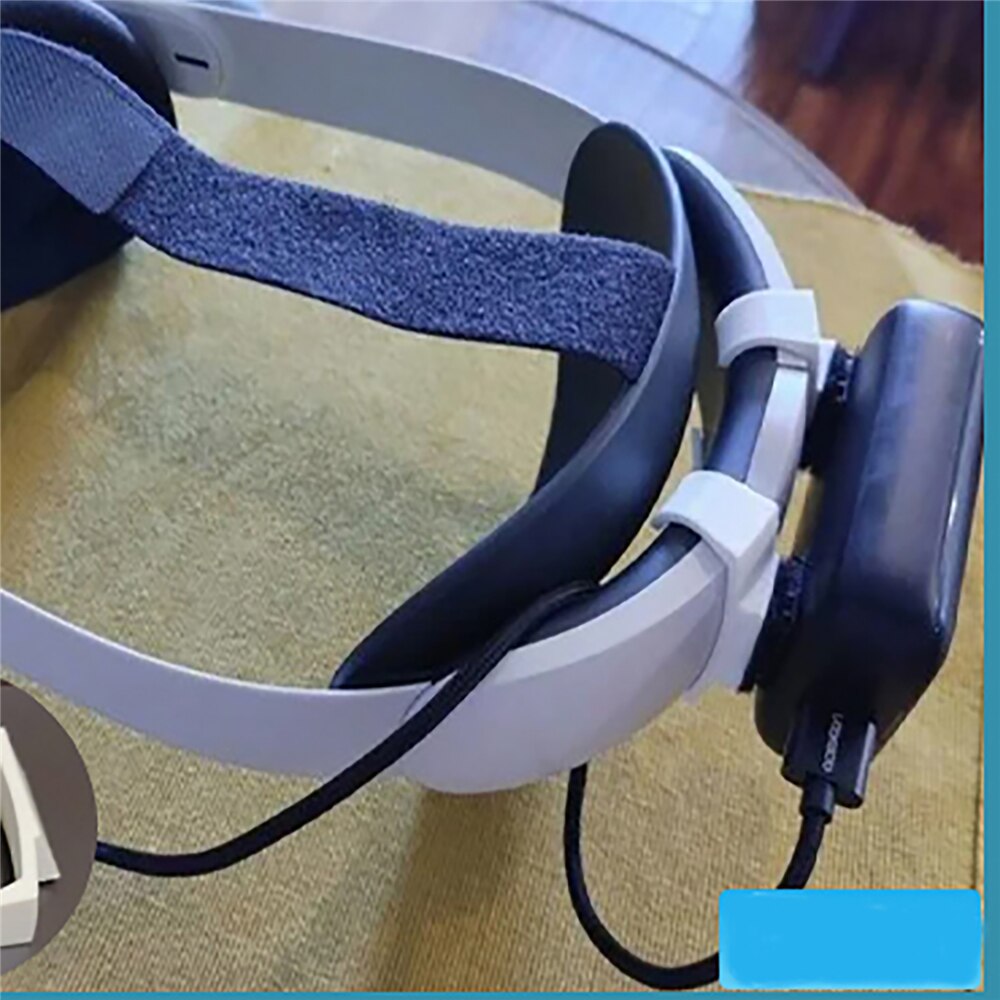 Supporto per staffa di stampa 3D con supporto per banca di alimentazione per cuffie VR per Oculus Quest 2 Elite VR accessori per fascia per occhiali