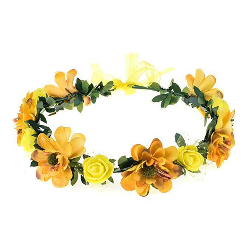 Diadema de flores rosa hecha a mano para niña y mujer, guirnalda Floral, banda para el pelo, corona, decoración ajustable, tocado de boda