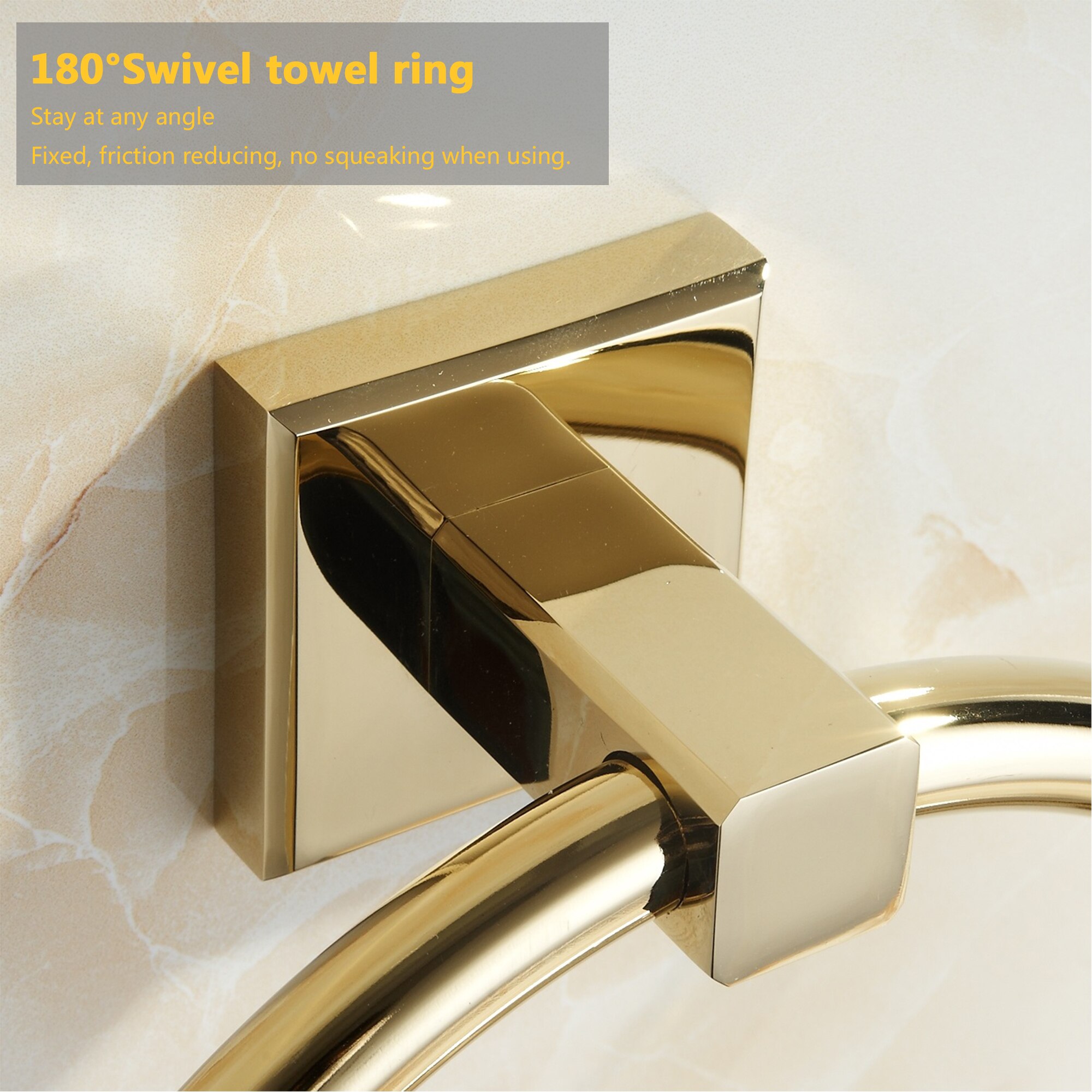 Guld handduk ring badrum handduk hängande ring mässing bad dekoration tillbehör europeisk stil