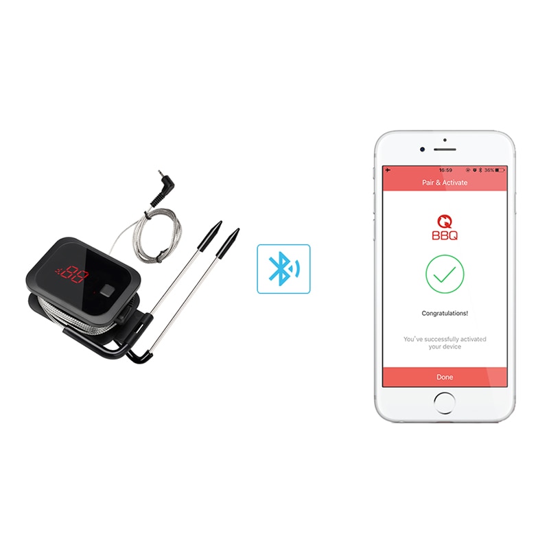 Inkbird-thermomètre pour barbecue sans fil Bluetooth, IBT-2X, cuisine, avec Double sonde et minuterie pour four, grille de viande, contrôle d'application gratuit