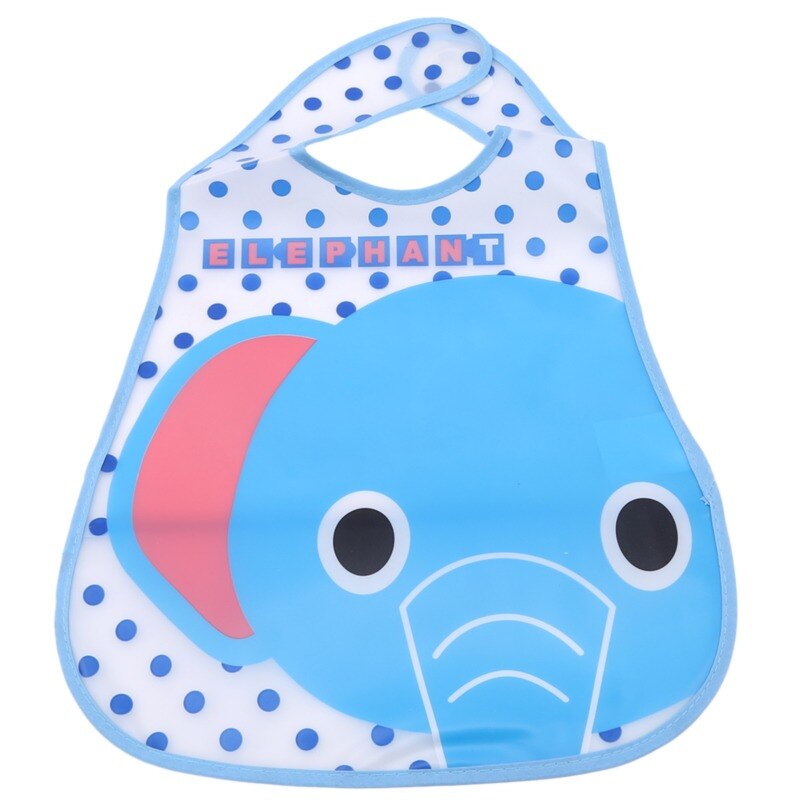 Baby slabbers eva waterdichte voedingsslabbetjes cartoon dierenprint voedingsdoek mouwloos kinder baby schort babador bandana: B blauwe olifant