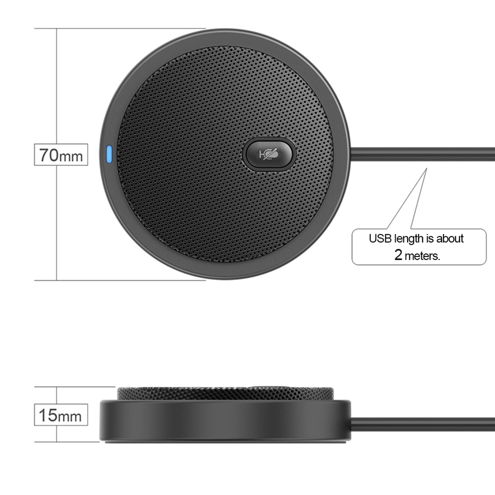 UM02 USB Omni-directional Condenser Microphone for Meeting Business Conference Computer Desktop Chat Video Sound Pick-up Mic