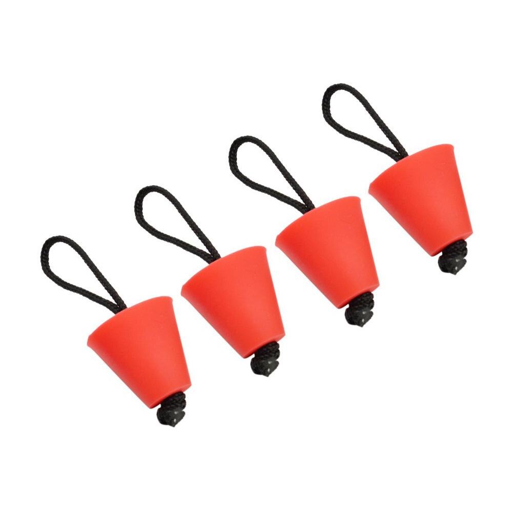4Pcs Kajak Opblaasbare Boot Kano Afvoer Gaten Siliconen Scupper Pluggen Stopper: Rood