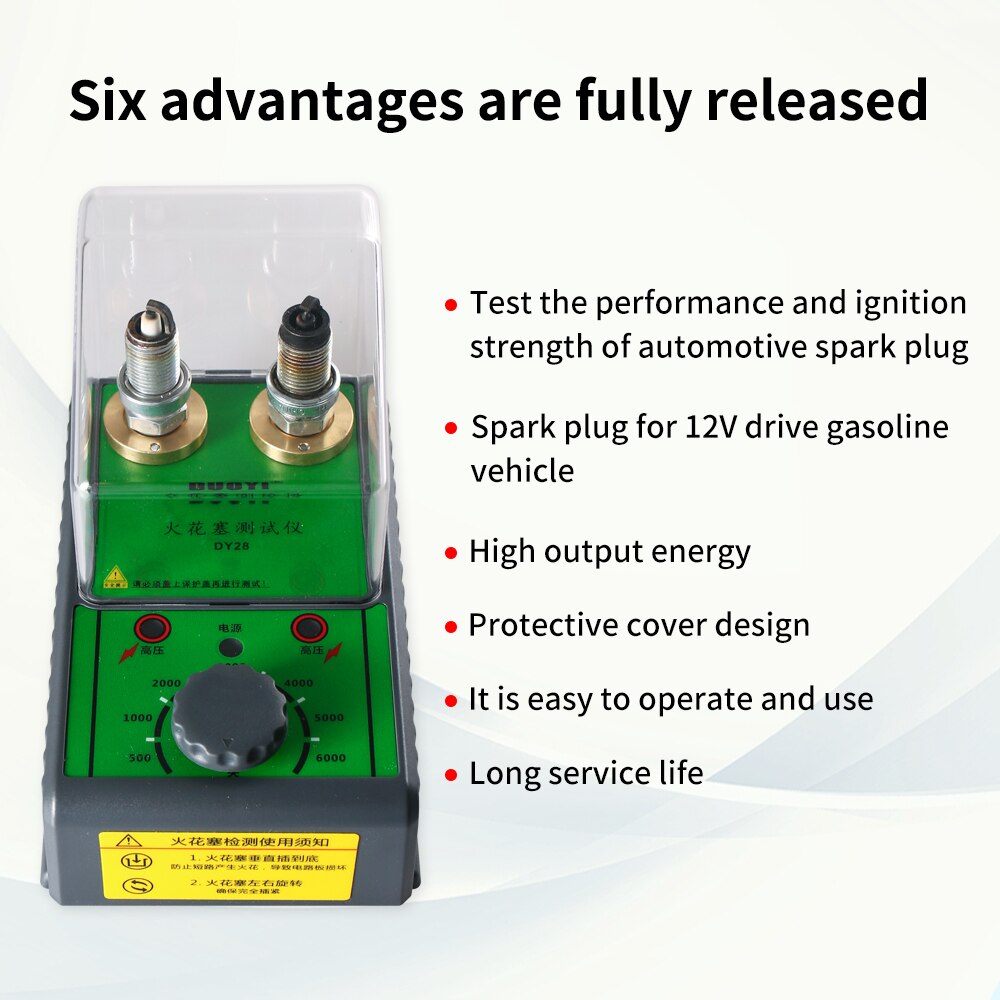DUOYI DY28 Dual Hole Car Spark Plug TesterLgnition Plug Analyzer Tools For 12V Gasoline Vehicles Petrol Car Ignition Testers