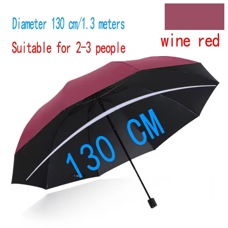 Supergroßer Klappschirm, 130 cm, für Herren und Damen, winddicht, Regenschirme, faltbar, Geschäft-Sonnen-Regenschirm, Reise-Familien-Regenschirm: Rosa