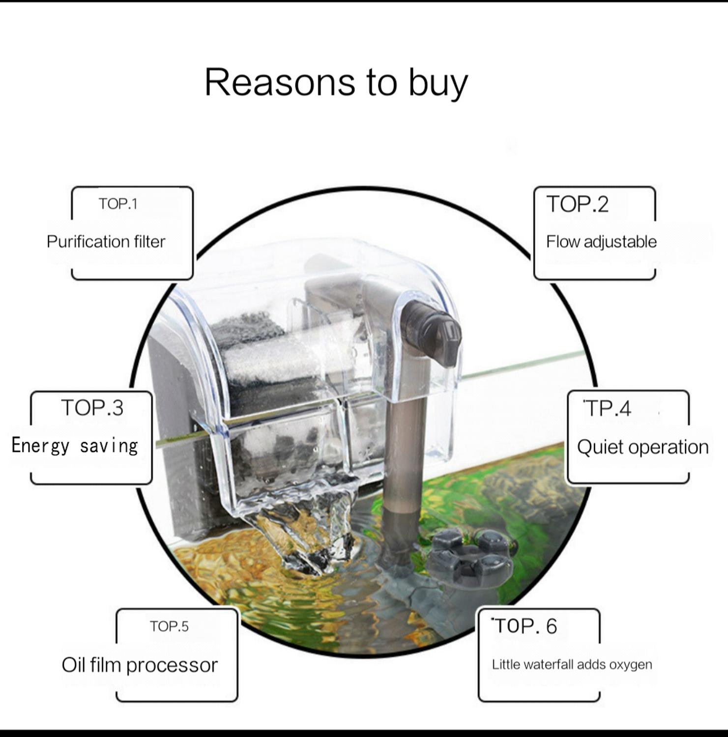 Aquarium Filter Wasserfall Filter Wasser pumpe Externe sauerstoff pumpe filtr ryby Kaskade Filter