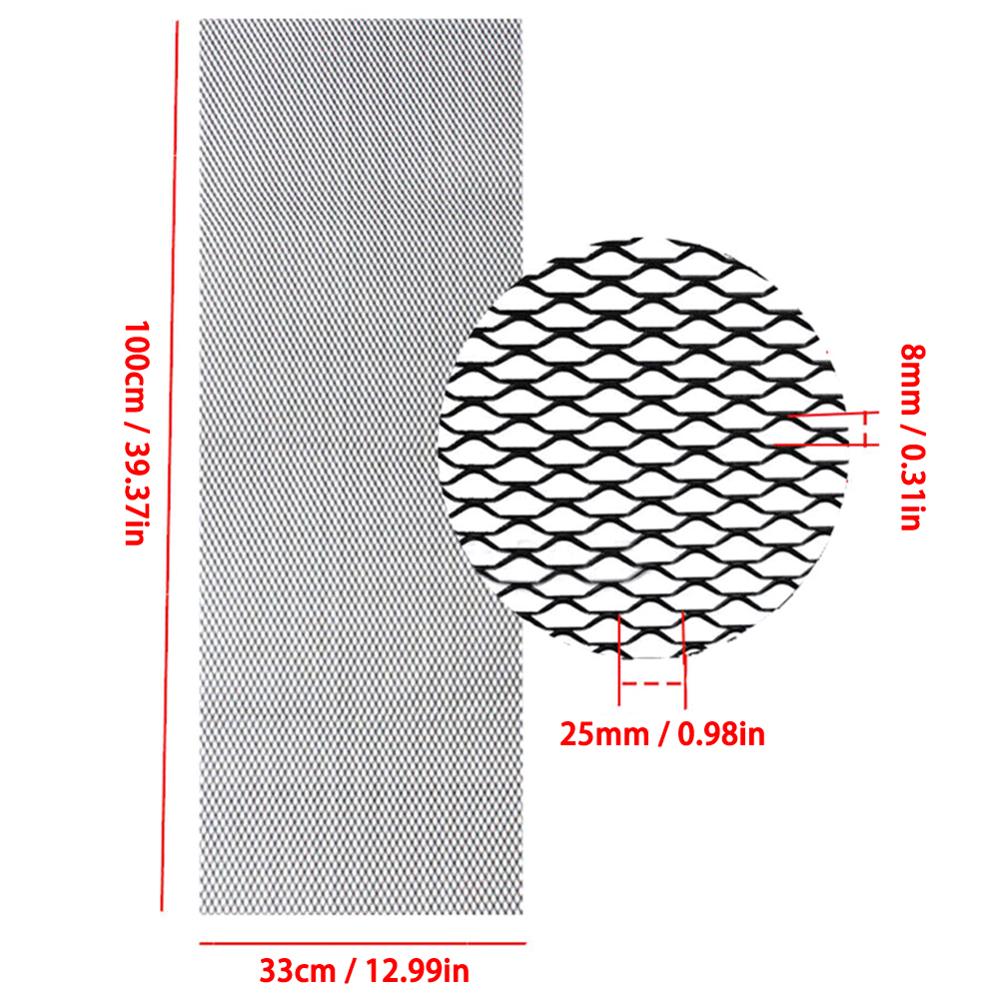 Universele doe-het-zelf hexagonale aluminium gaas grill afdekking auto bumper spatbord motorkap ventilatierooster net universeel zwart