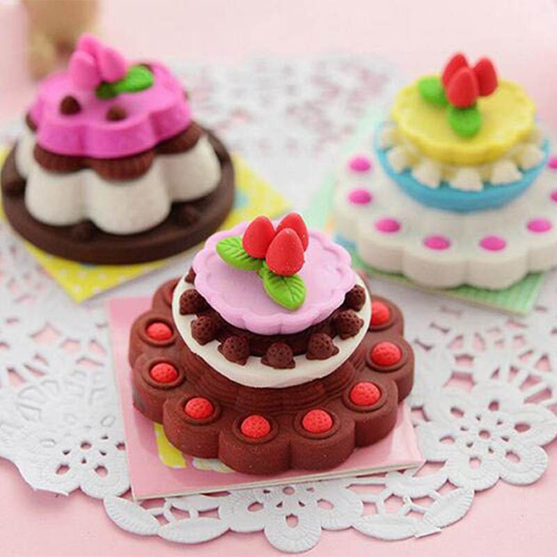 Cake Gum voor Kinderen, Leuke Voedsel Rubber Gum als School Gum