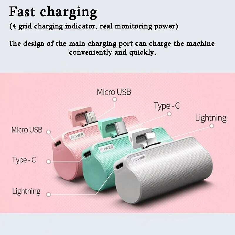 Tasca Portatile Accumulatori E Caricabatterie di Riserva di Tipo C Interfaccia per Samsung S8 S9 Nota 9 Xiaomi Mi8 Mi9 Del Telefono Batteria Esterna Del Caricatore 3000 mah