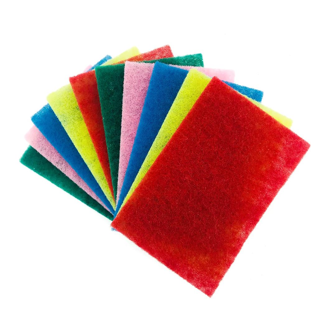 10 Pack Heavy Duty Scrubbers Set Non-Abrasive Anti-Scratch Synthetic Fiber Cleaning Dish Washing Scouring Pads for Kitchen