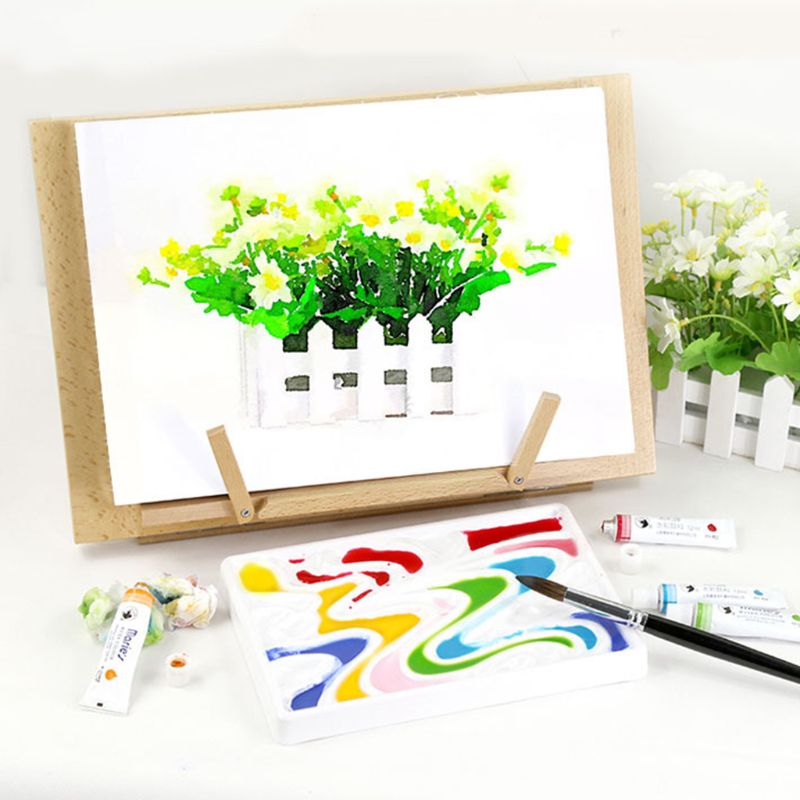 Golvend Imitatie Keramische Paletten Vierkante Aquarel Te Schoon Paletten Lade Voor Kunstenaar Aquarel Gouache Schilderij Kleuring