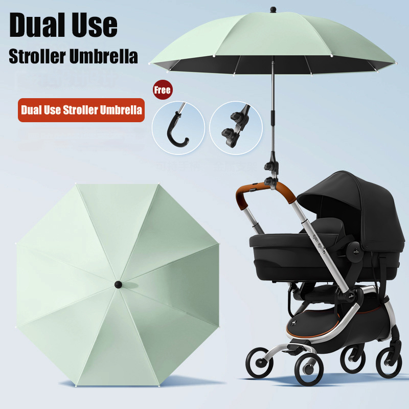 Clip-on Universele Baby Parasol 85 cm Diameter 2 in 1 Kinderwagen Paraplu Voor Zonnescherm Regenbestendig kinderwagen Accessoires
