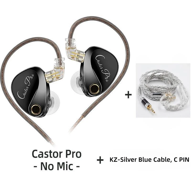 KZ Castor PRO Bekabelde oortelefoon Dynamische stuurprogramma's Hoogwaardige afstembare oortelefoon Hfi-geluidskwaliteit Bass-headsets IEM Gaming-headset: YELLOW