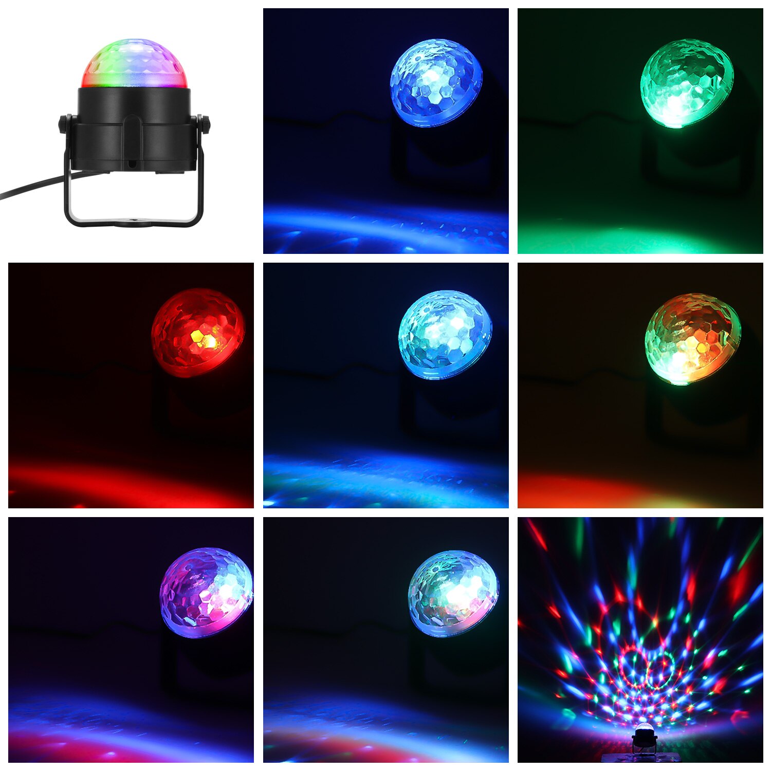 Disco Bal Roterende Sound Activated Strobe Stage Lamp Voor Verjaardag DJ Kids Xmas Lumiere Soundlights LED Kerstverlichting Outdoor