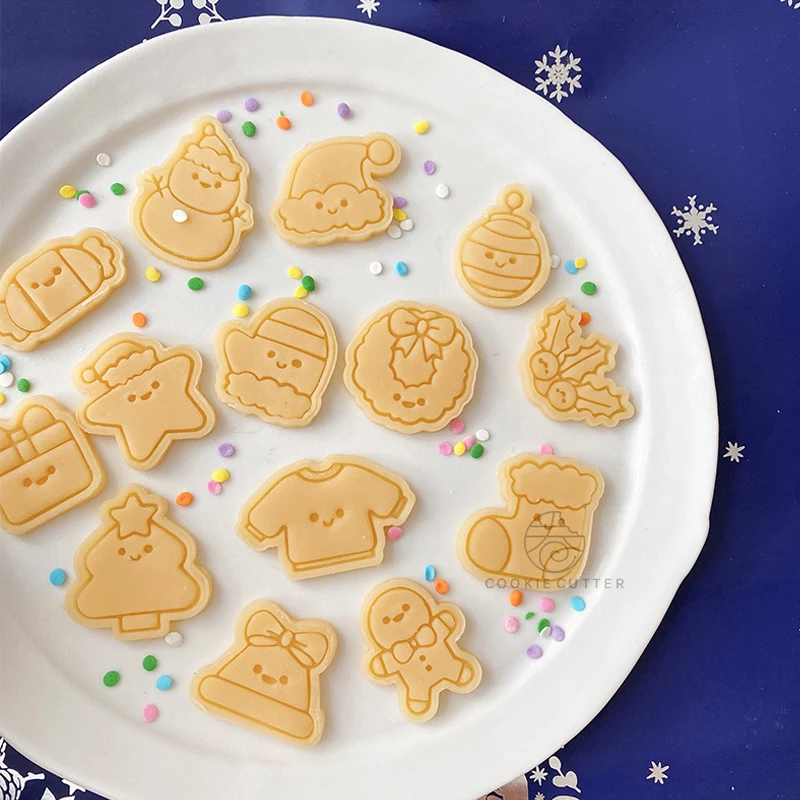 Di Natale mini Simpatico Pupazzo di Neve Pan di zenzero uomo Stampo per Biscotti Riutilizzabile 3D cartone animato Fondente Biscotto stampatore Cottura Torta Decorazione Strumenti