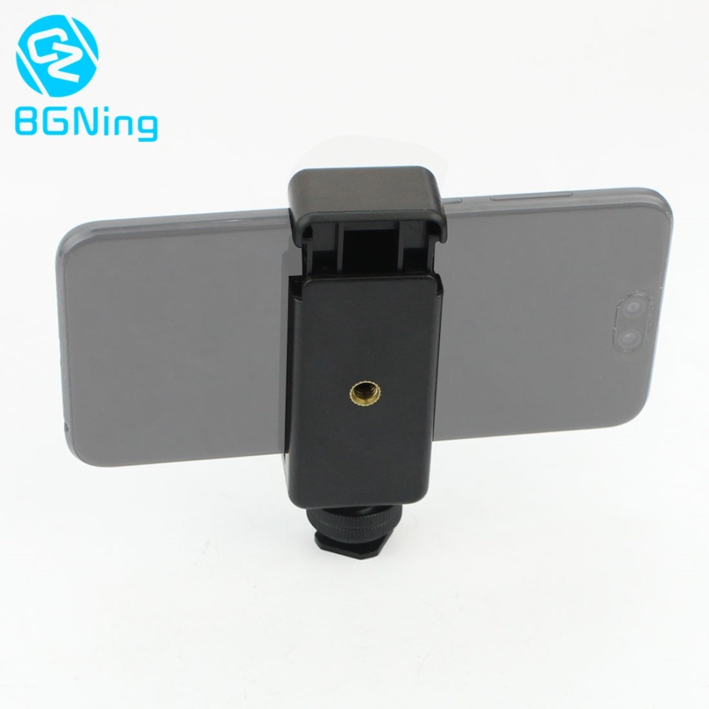 Tornillo de montaje para trípode de 1/4 pulgadas, adaptador de zapata para Flash con soporte para móvil, Clip para teléfono móvil, piezas de fotografía