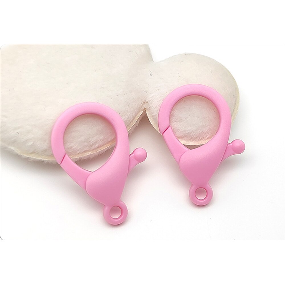 10 Stuks 35Mm Snoep Kleuren Kreeft Sluitingen Haken Sleutelhanger Koreaanse Zoete Sleutelhangers Abs Sleutelhanger Voor Diy Sieraden maken Accessoires