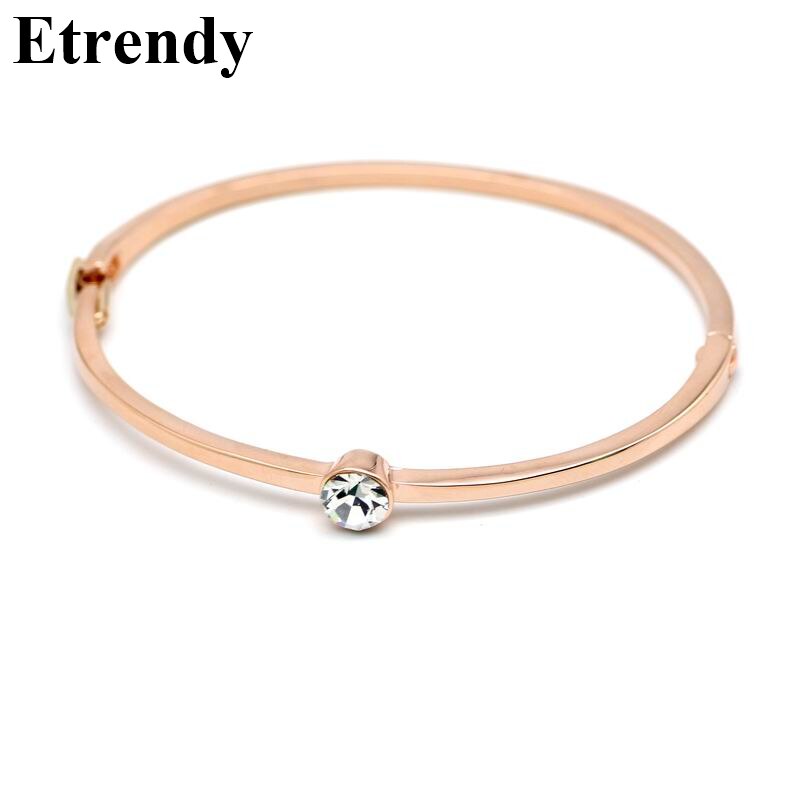 Classic Bracelets & Bangles For Women Rose Gold Color AAA Zirconia Bracelet Jewelry Bijoux For Mother All Match