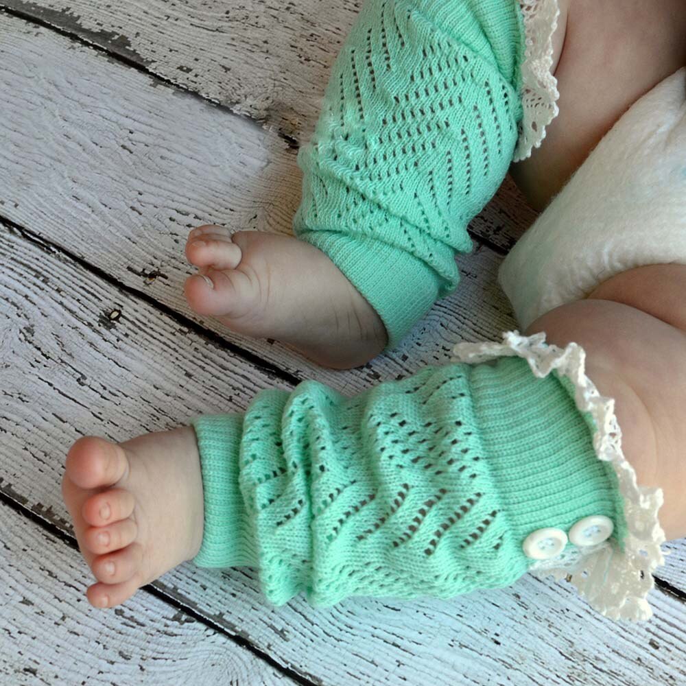 1 paire doux hiver enfants filles bébé à la tricoté dentelle jambières nourrissons bambins guêtres manchettes chaussettes genou haut
