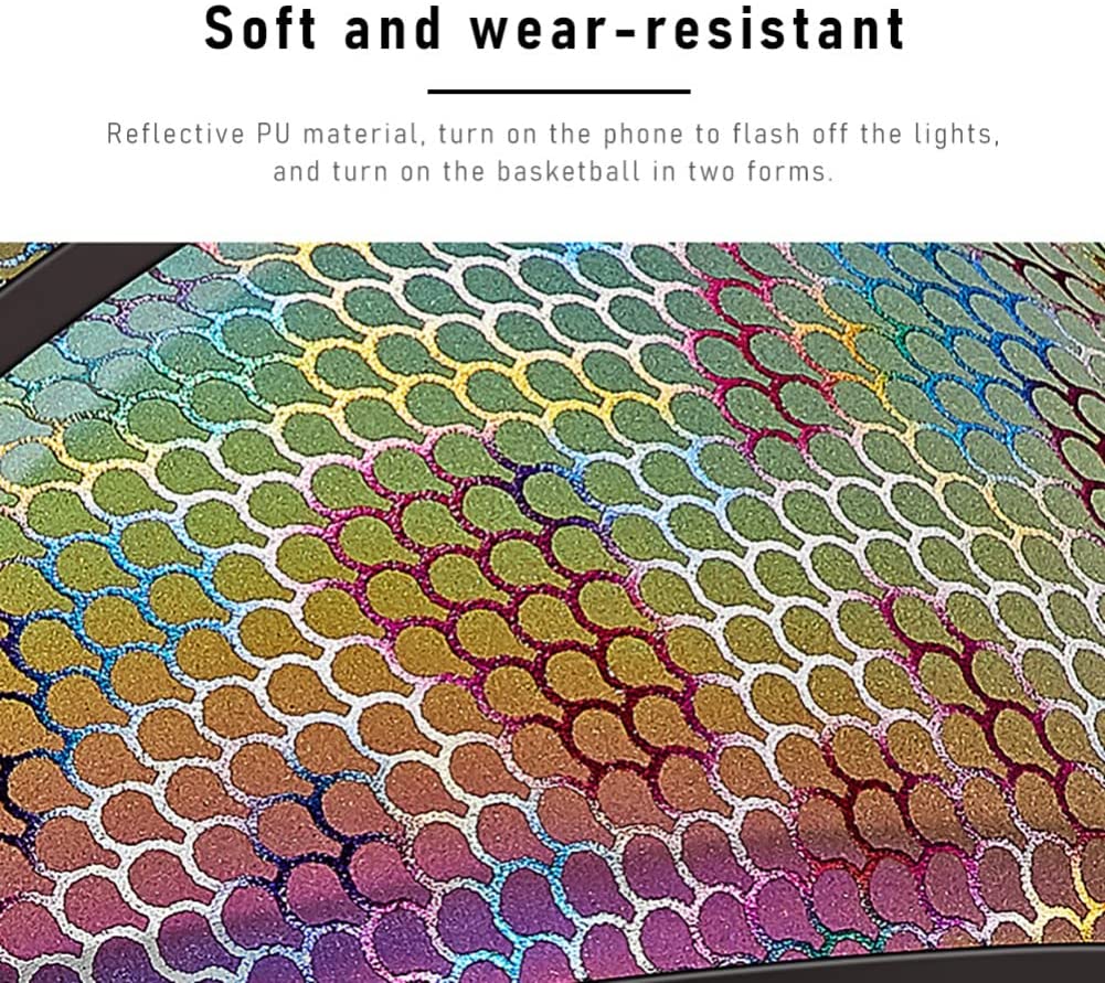 Palla da basket riflettente olografica palla luminosa resistente all&#39;usura pallacanestro incandescente per la partita di san valentino