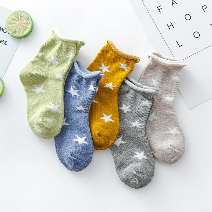 Herfst Kinderen Sokken Katoenen Buis Streep Kid 'S Sokken Vrouwelijke Mannelijk Kind Sokken 5Pairs = 10 Stuks