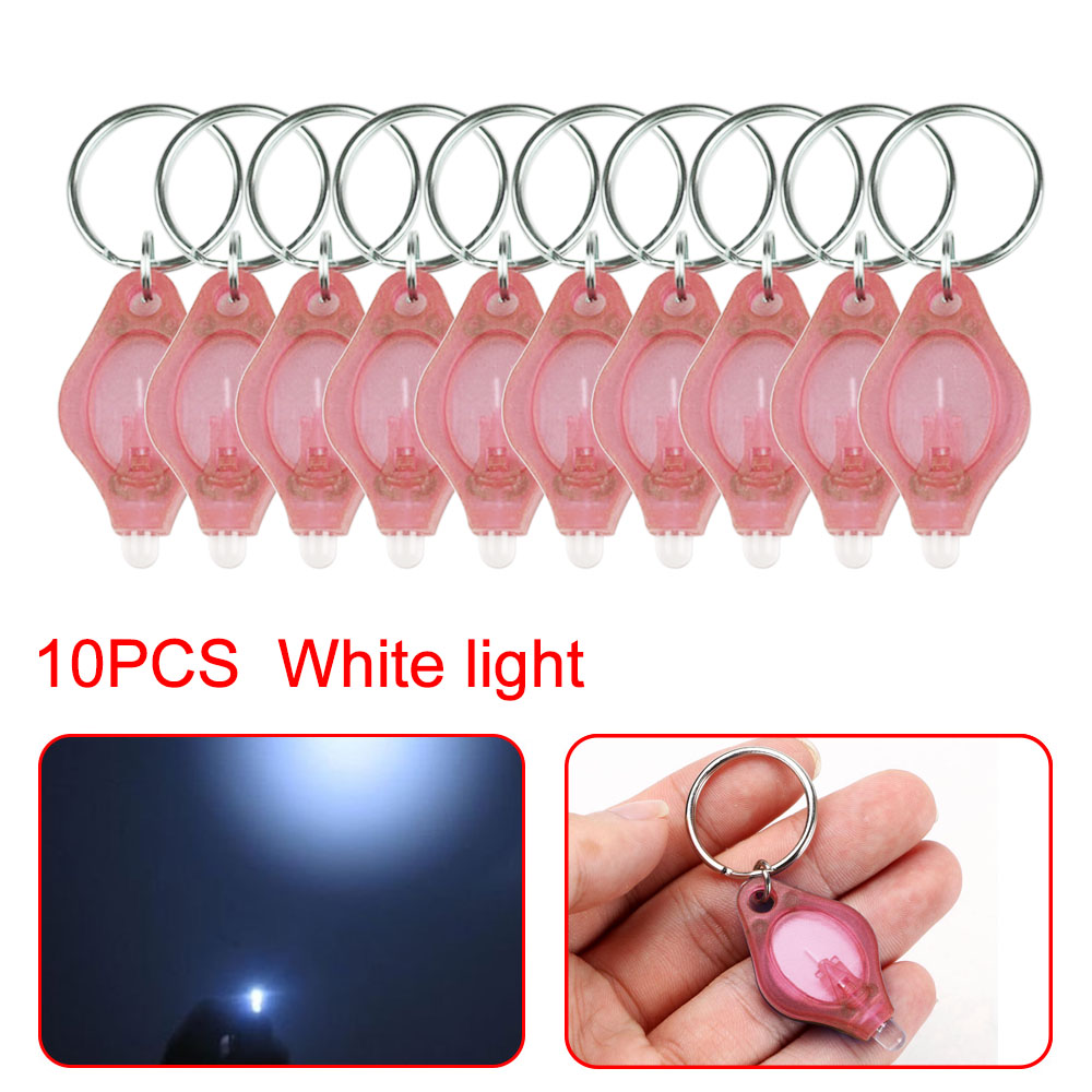 10 stücke Mini Helle LED Taschenlampe Licht Lampe Mikro Licht Keychain quetschen Licht Schlüssel Ring Camping Lanterna Notfall Licht: rot