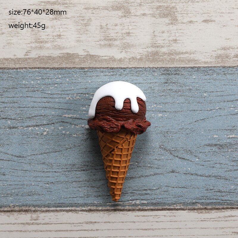 Imán de nevera de resina con dibujos animados para el hogar, pegatina magnética con de fresa, helado, comida, decoración del hogar: 3