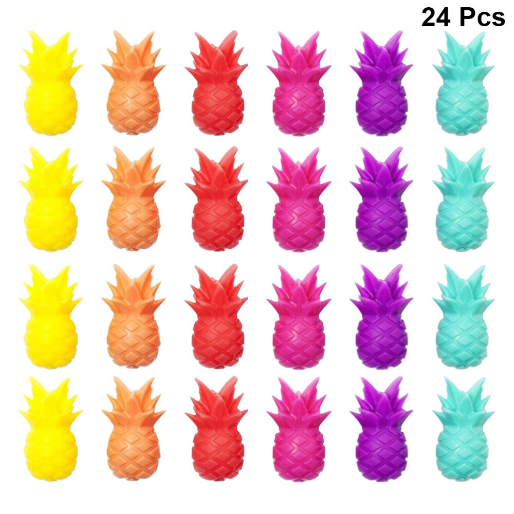 6/12 stk ananas form vinglas markører silikone vin identifikator drikkekop tegn  (6 farver)