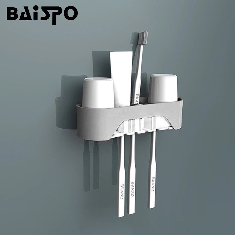 Baispo tandbørsteholder støvdæksel tandbørsteholder sugekop krog søm-fribørsteholder børnebadeværelset tilbehør
